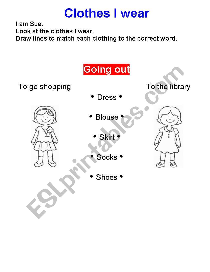 Clothes I wear worksheet