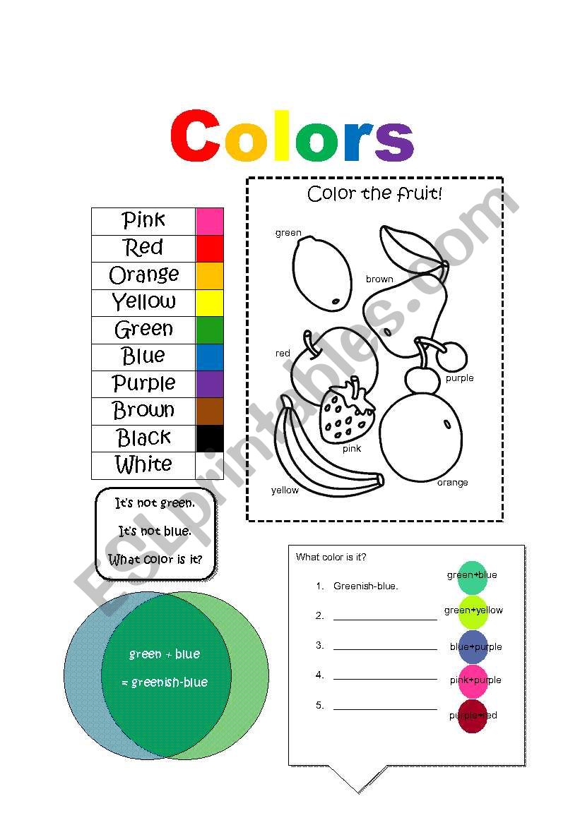 Colors worksheet