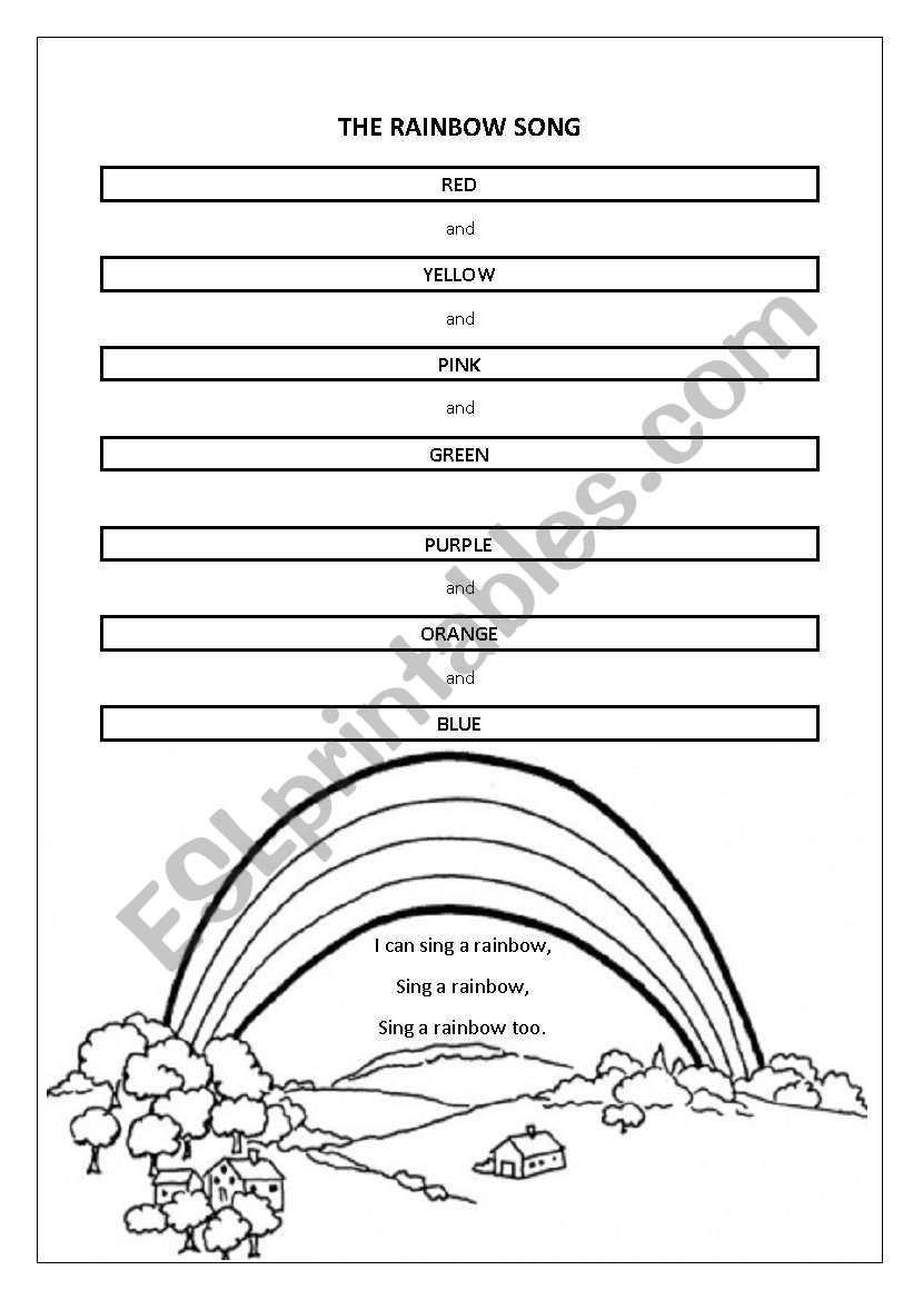 The Rainbow Song worksheet