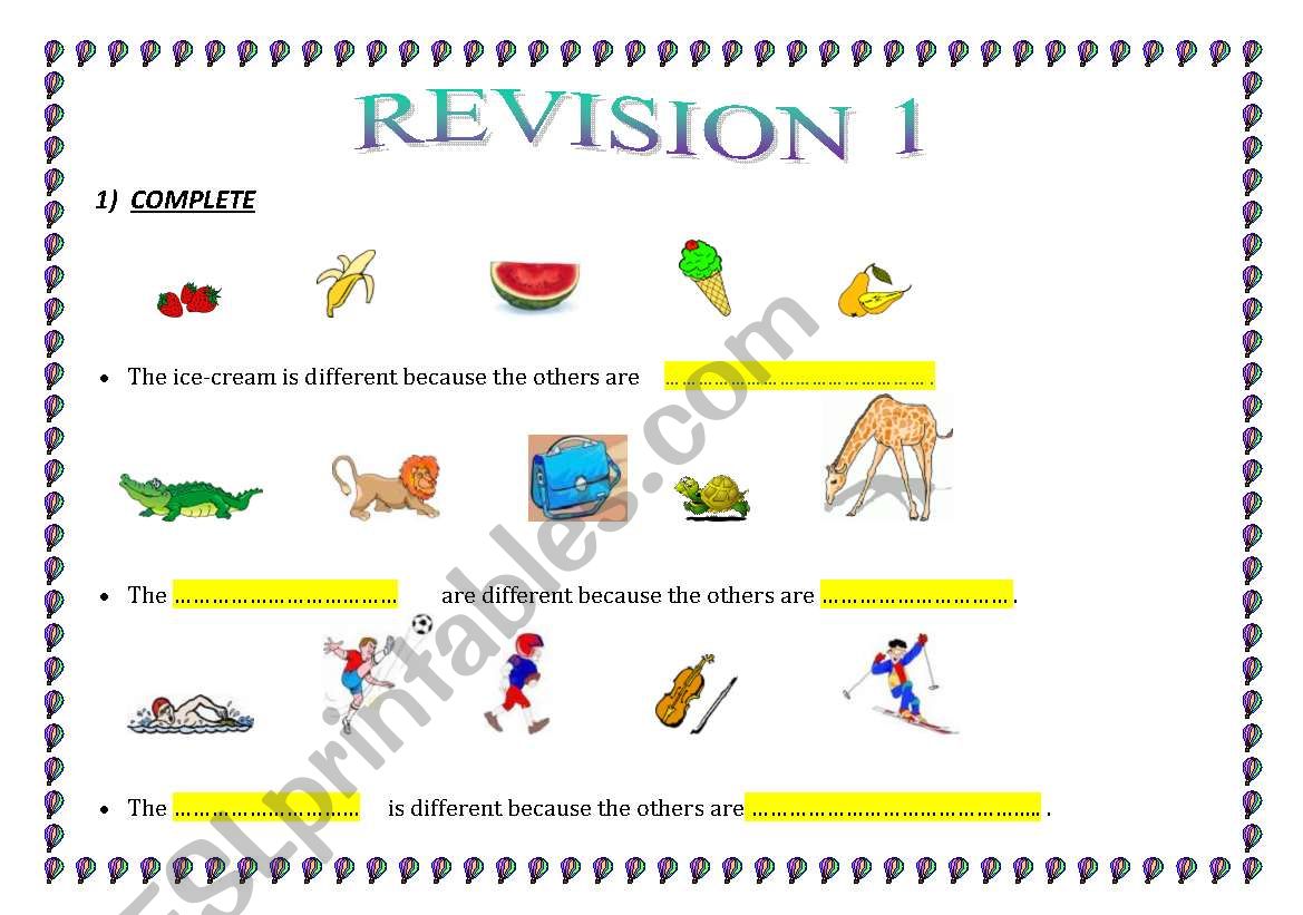 REVISION 1 worksheet