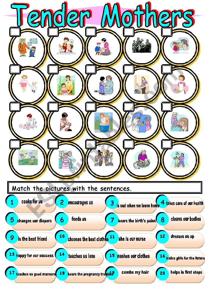 tender mothers worksheet