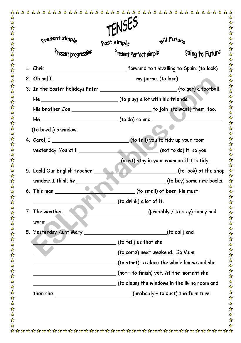 mixed tenses worksheet