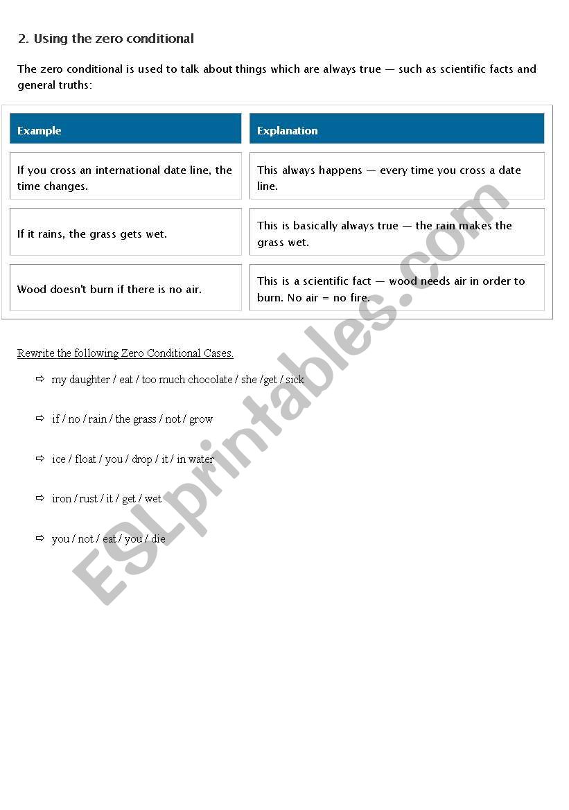 zero if conditional worksheet