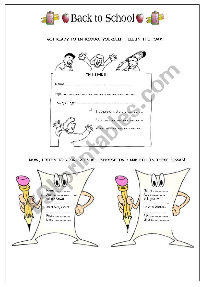 back to school worksheet