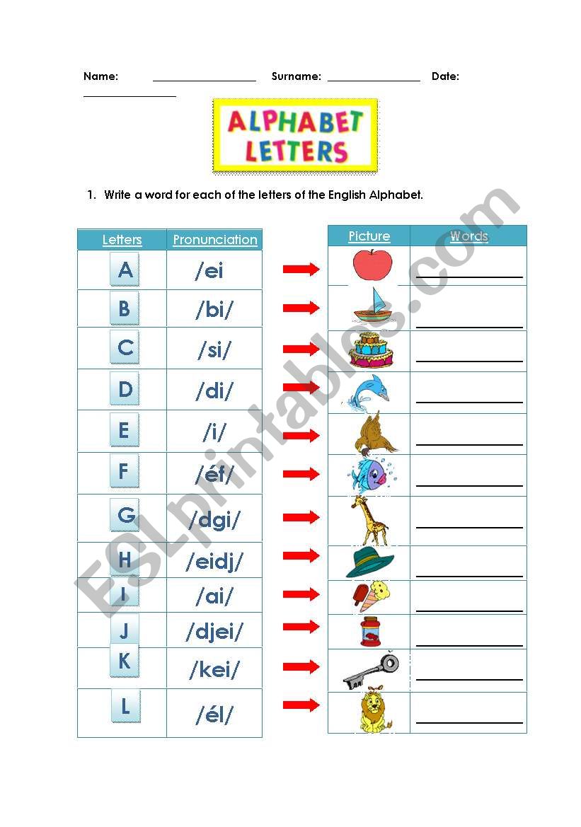Alphabet Worksheet worksheet