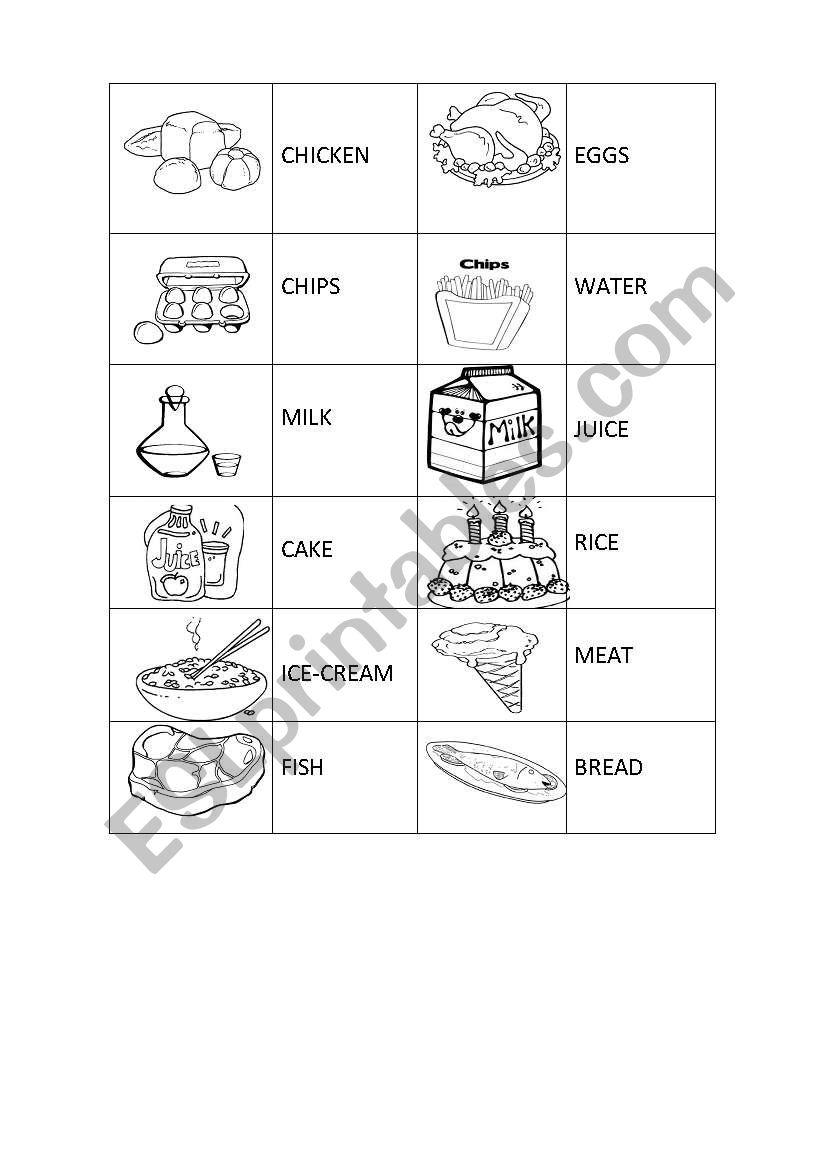 Food Domino worksheet