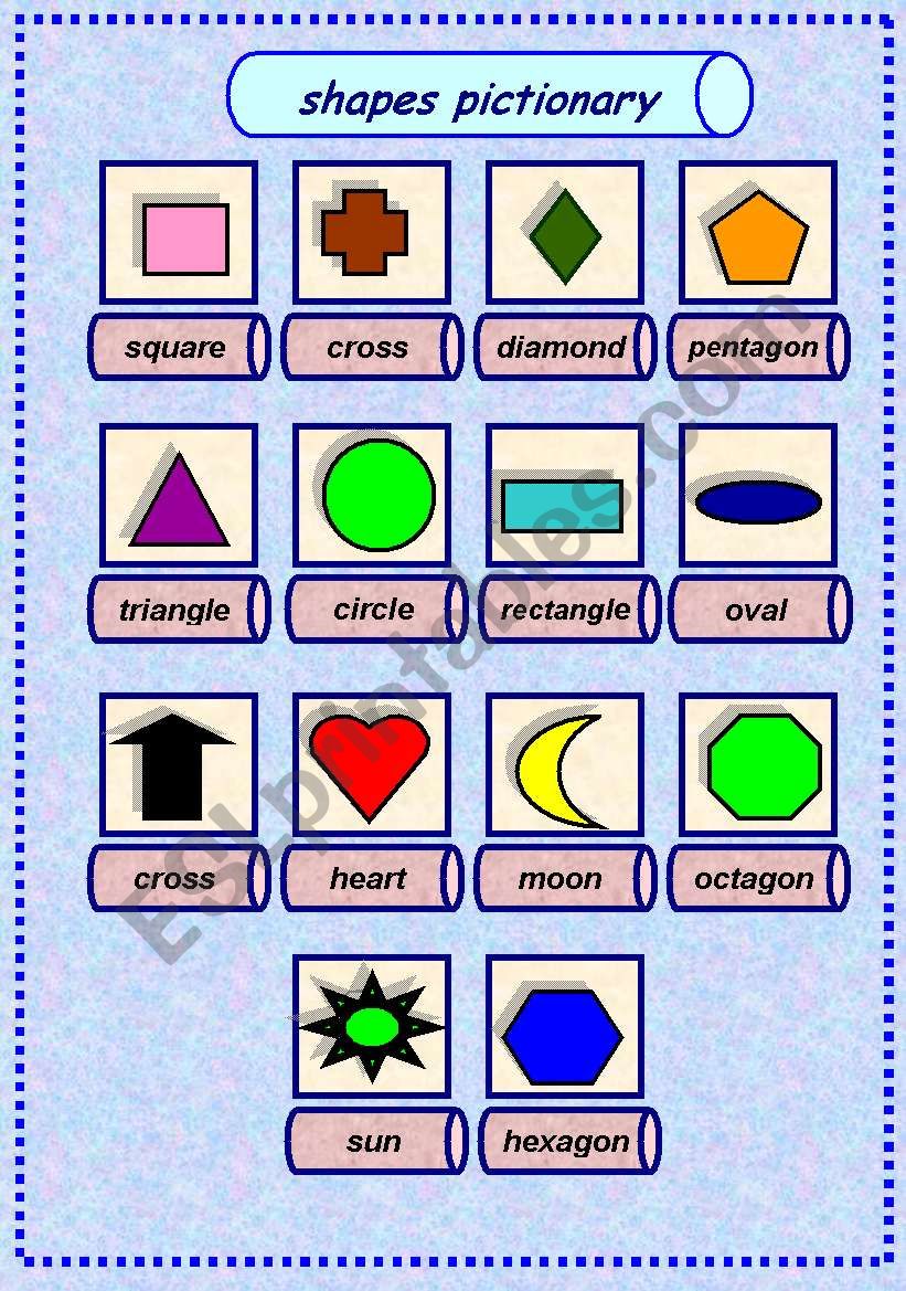 shapes pictionary worksheet