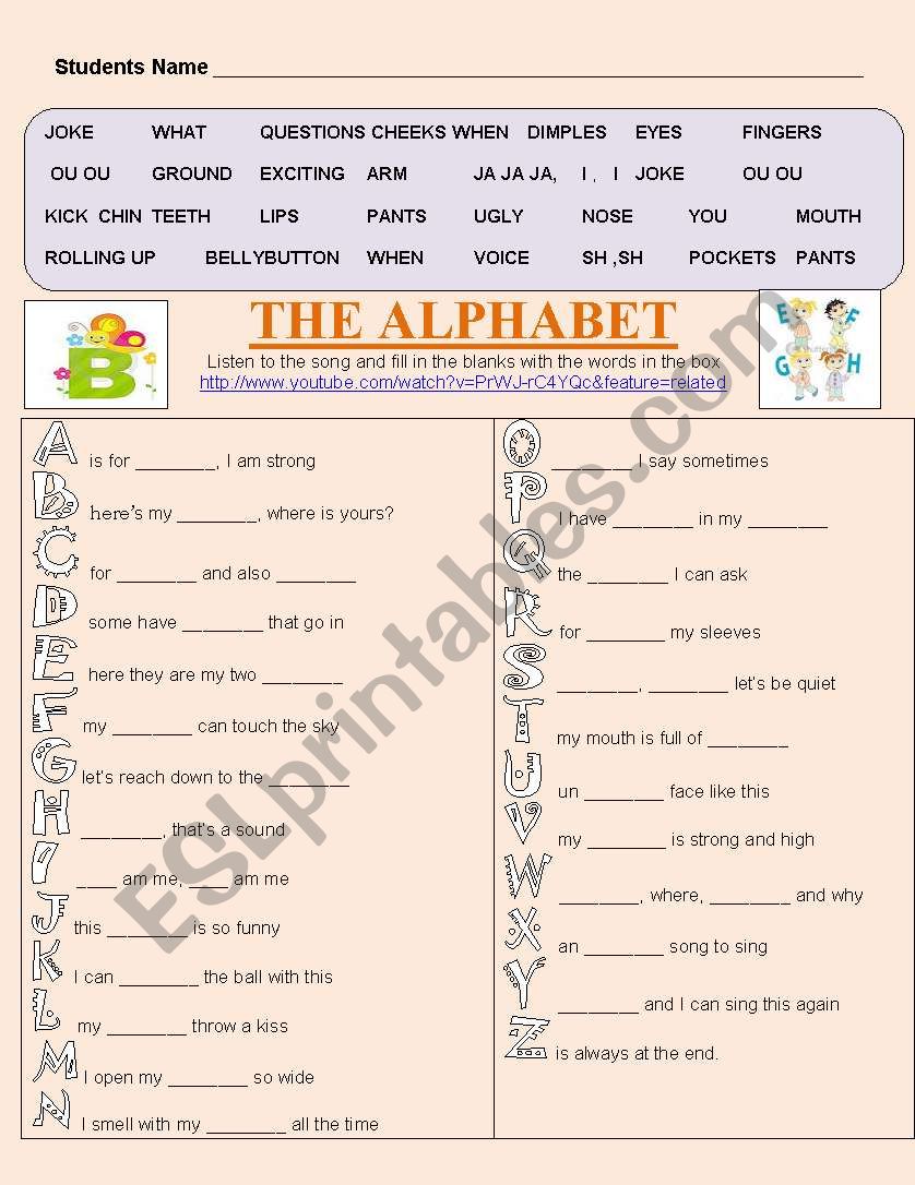 Alphabet Song - Listening - TPR activity