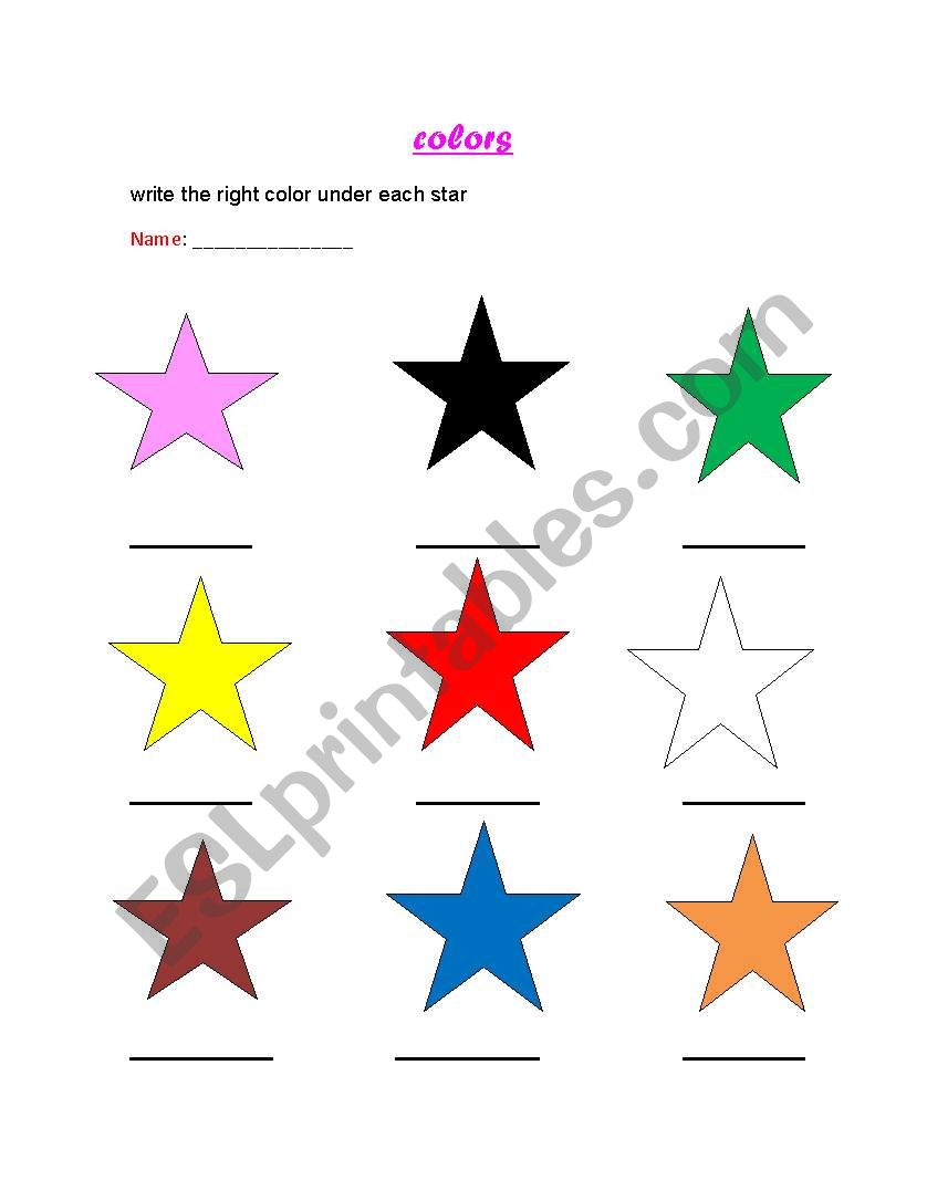 the colors worksheet