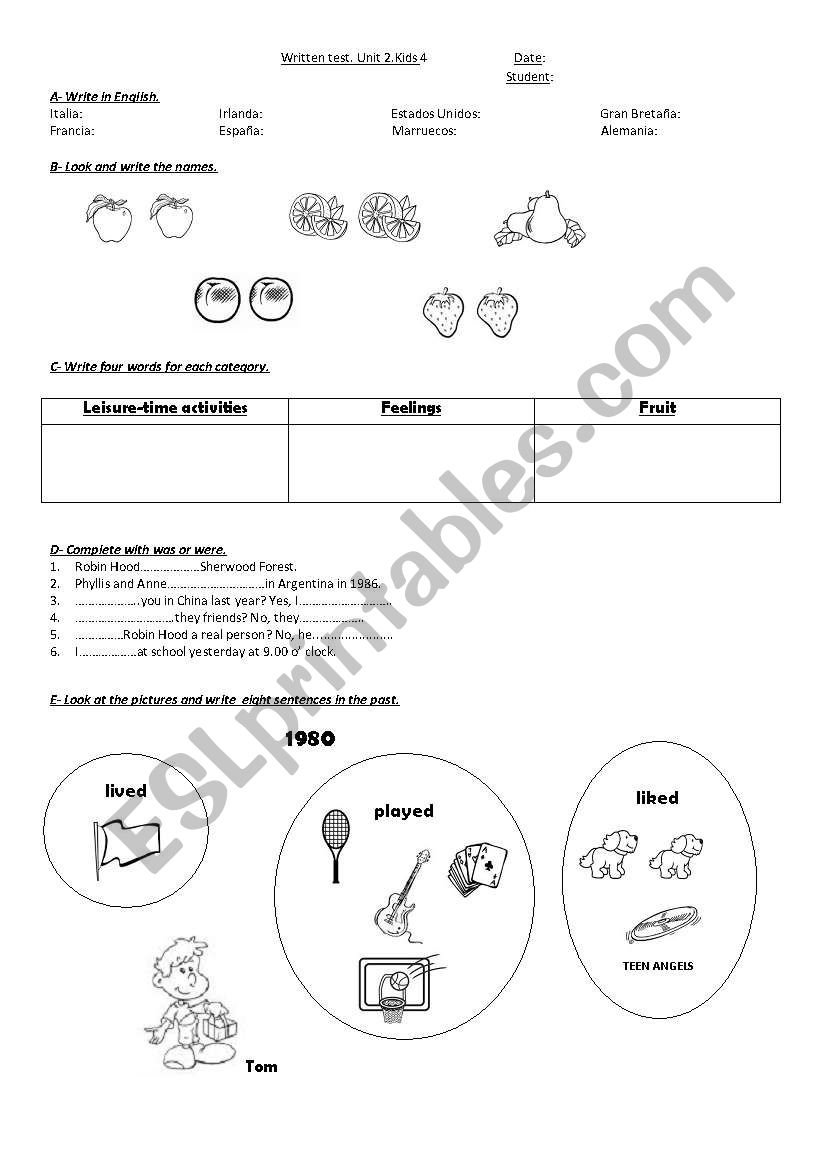 Routine worksheet