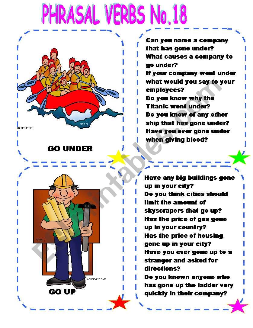 PHRASAL VERBS NO. 18 worksheet