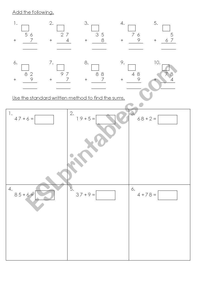 addition with regrouping worksheet