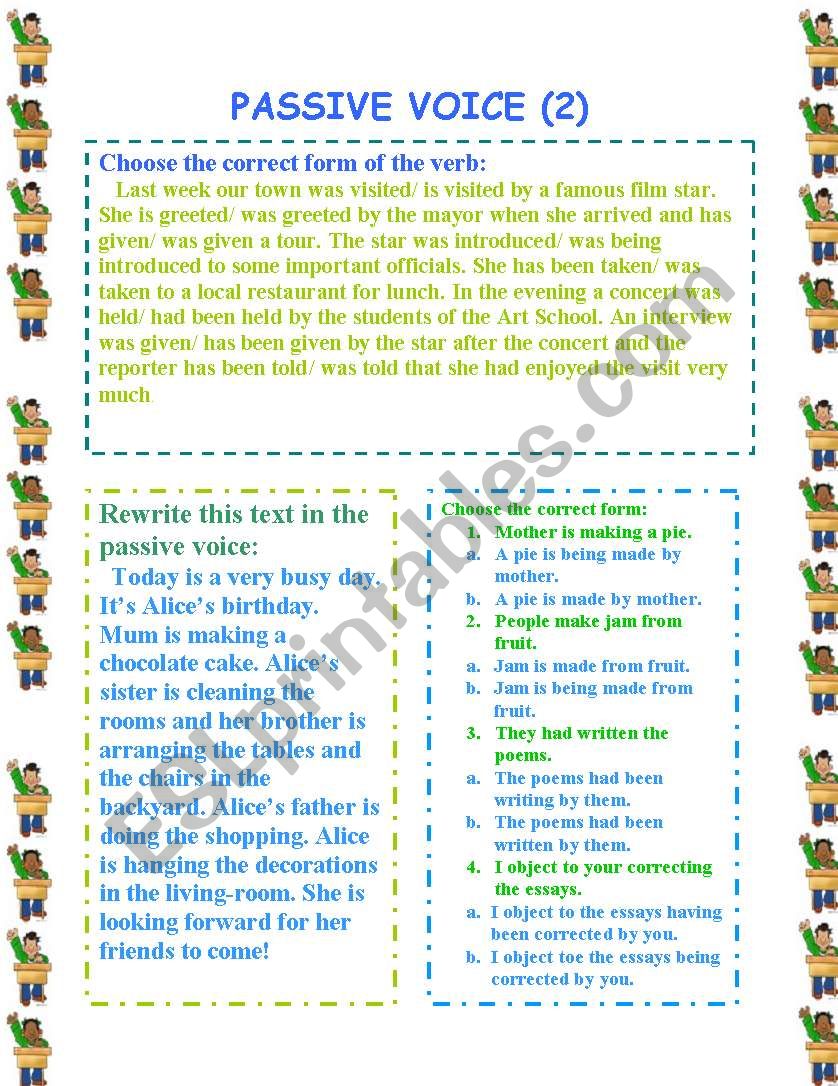 Passive Voice (2) worksheet