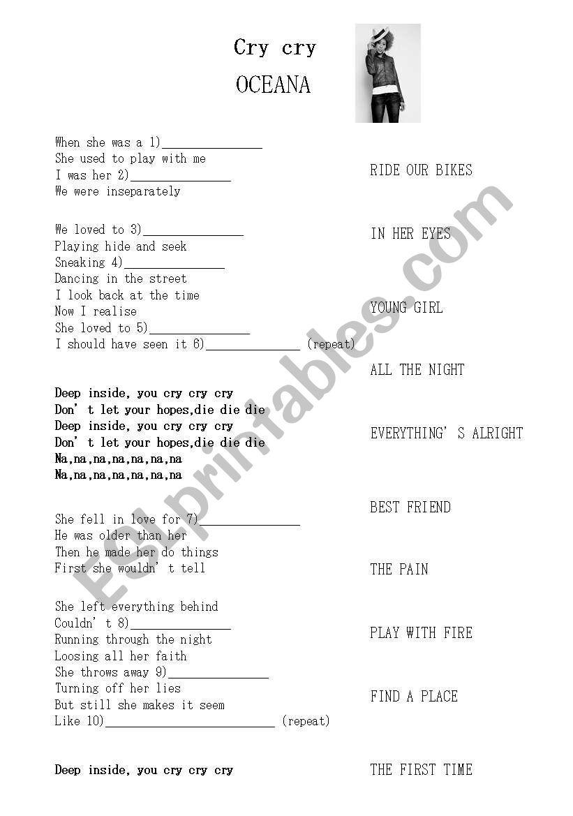 cryu cry oceana worksheet