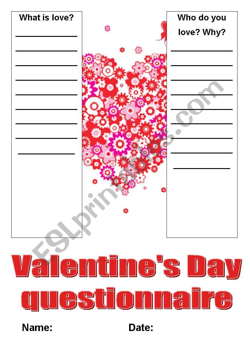 Valentine´s Day activity worksheet