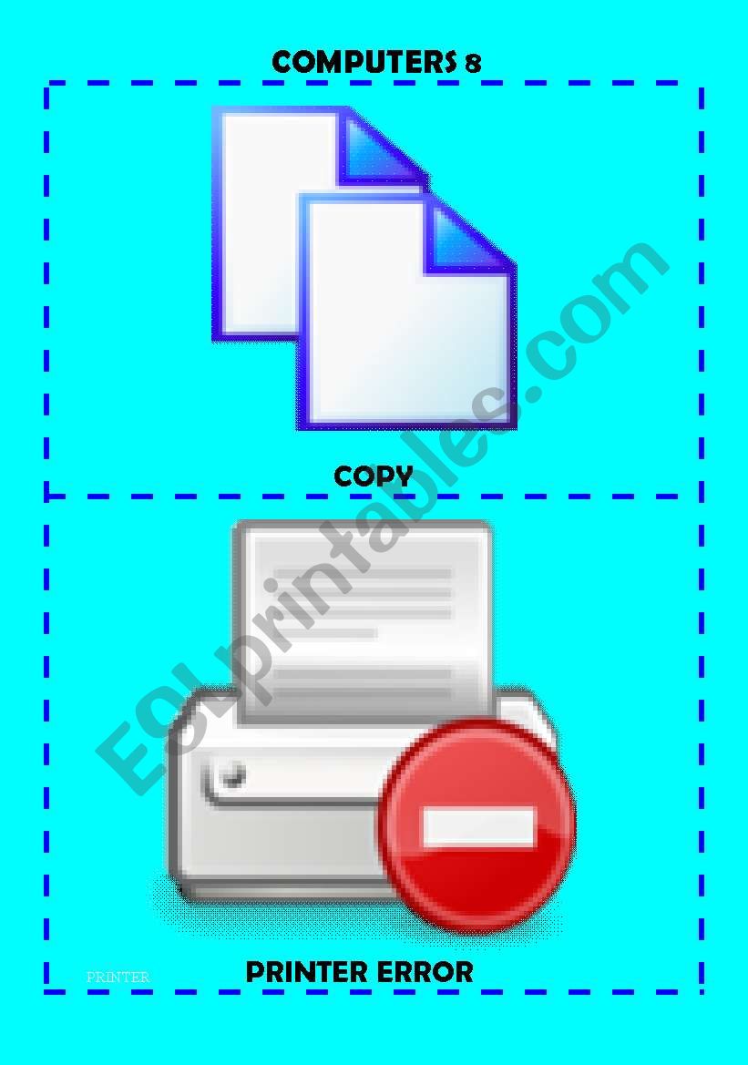 Computers 8: flash-cards worksheet