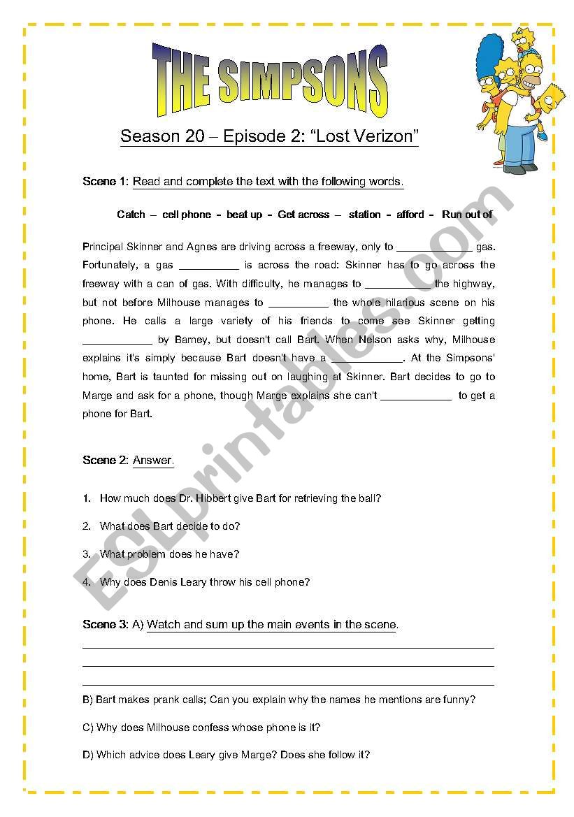 The Simpsons - Season 20, episode 2 Lost Verizon