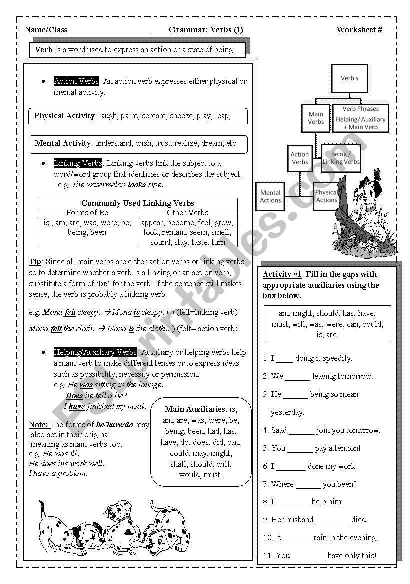 verbs worksheet