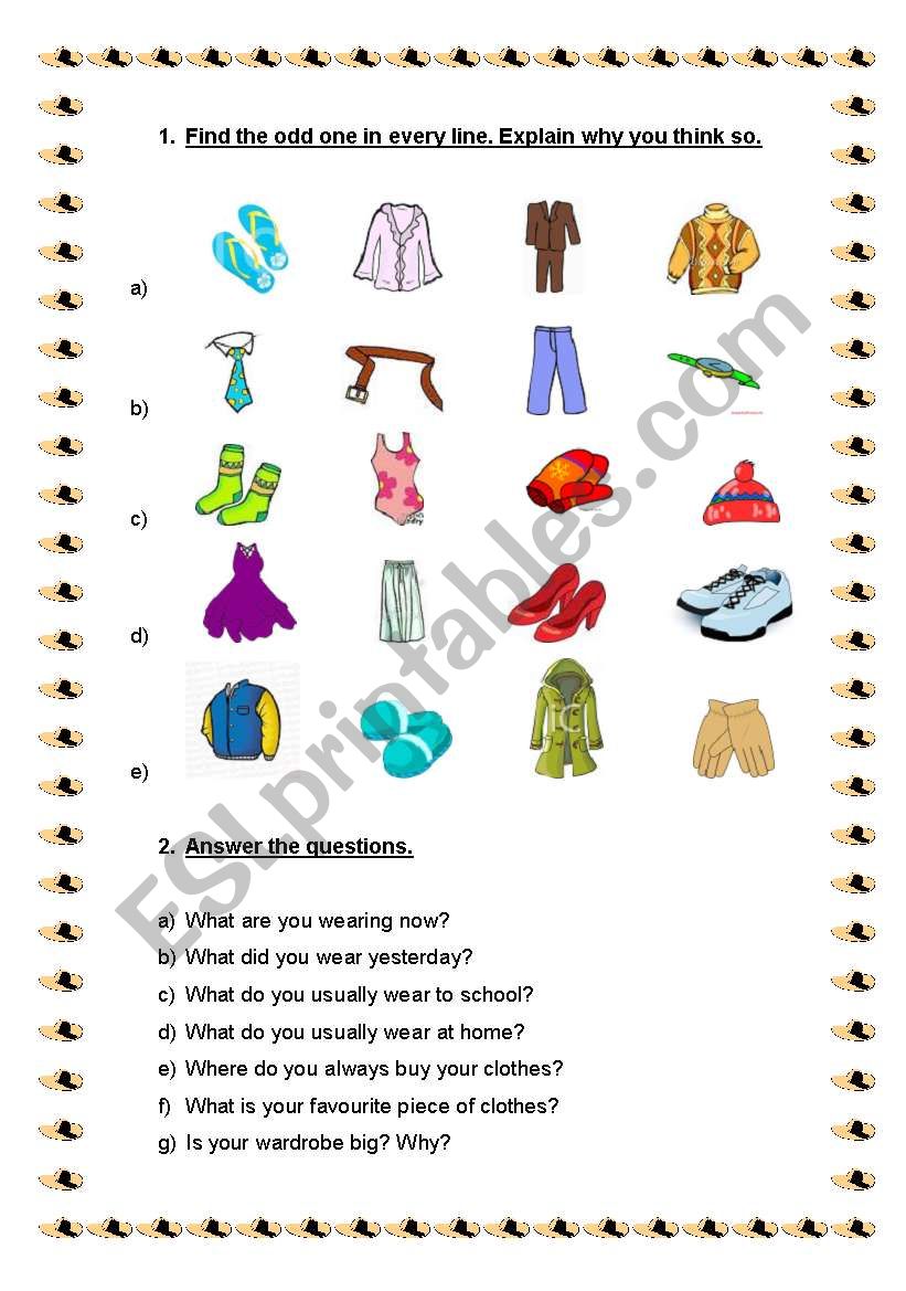 Clothes  worksheet