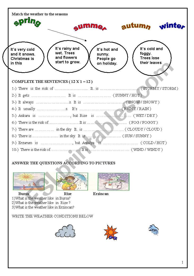 weather worksheet