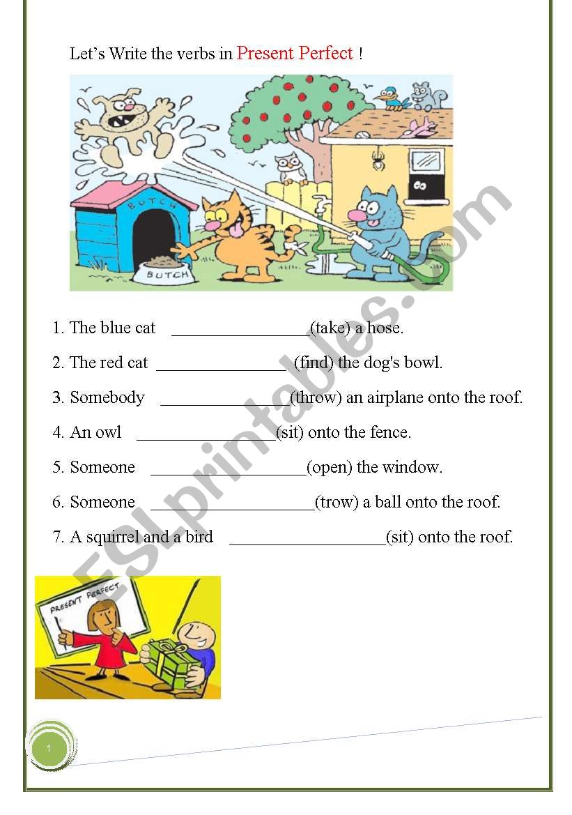 present perfect worksheet