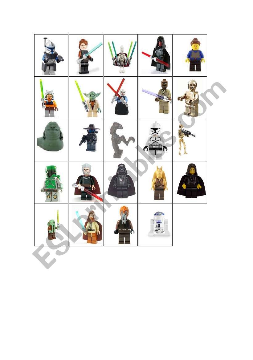 Star Wars Guess Who worksheet