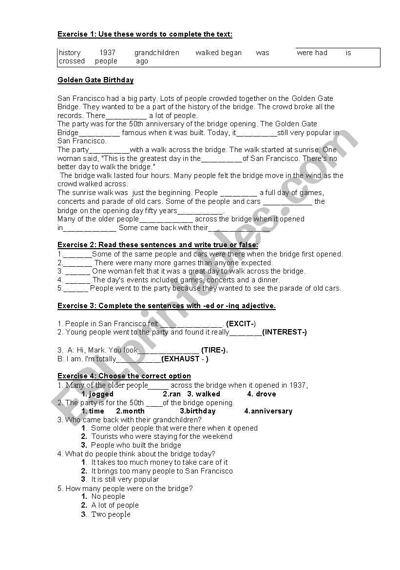 Simple Past worksheet