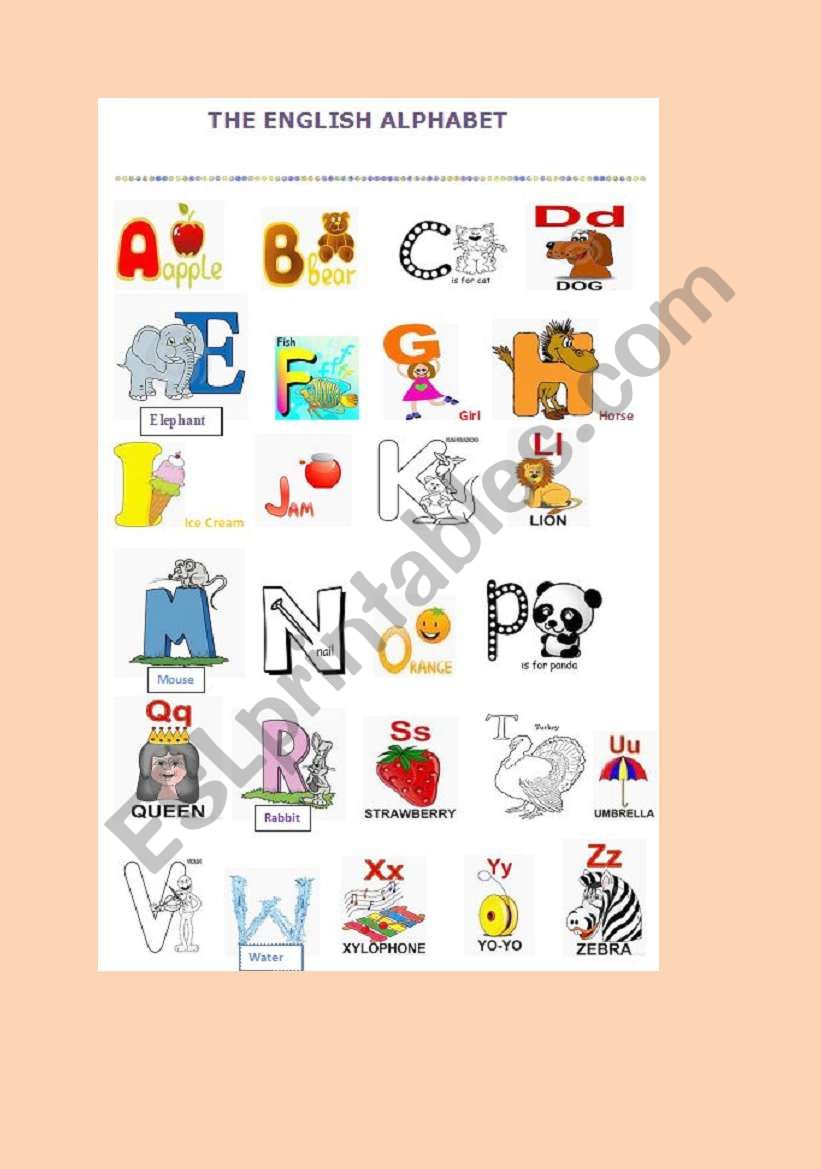 The English alphabet for children