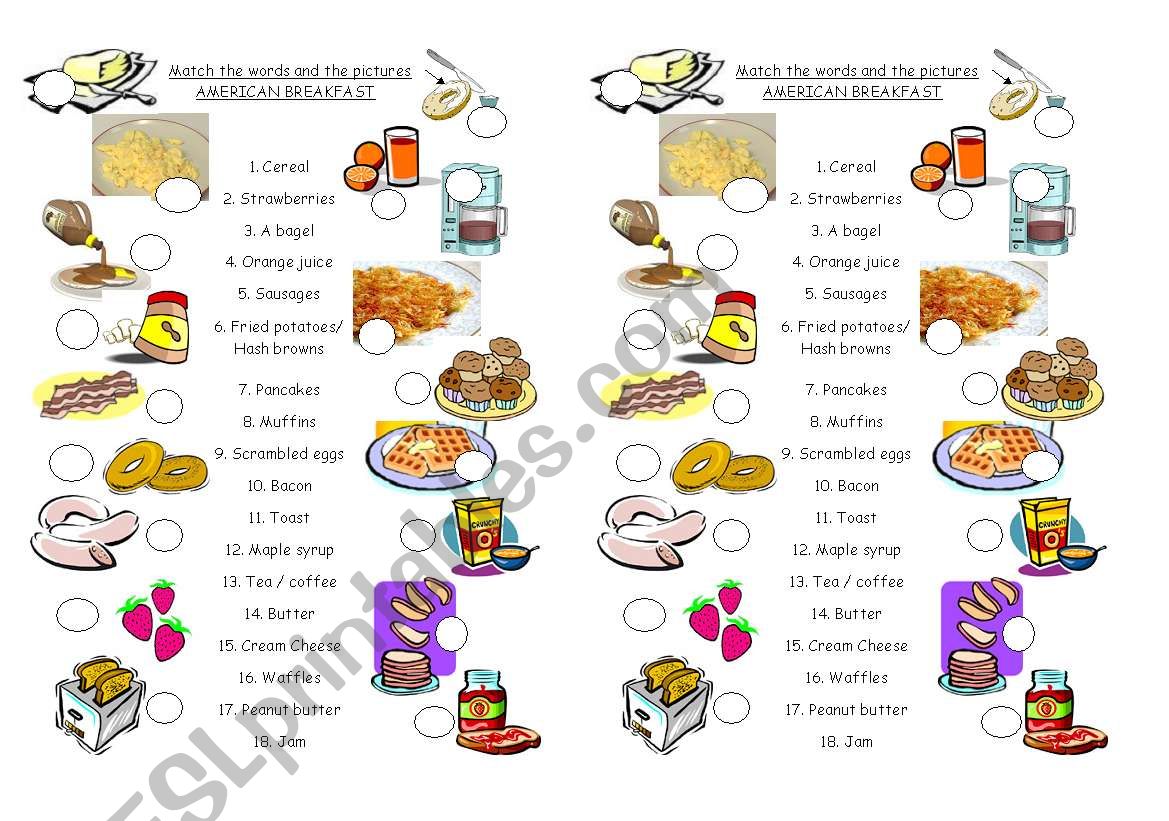 Matchmaking American breakfast