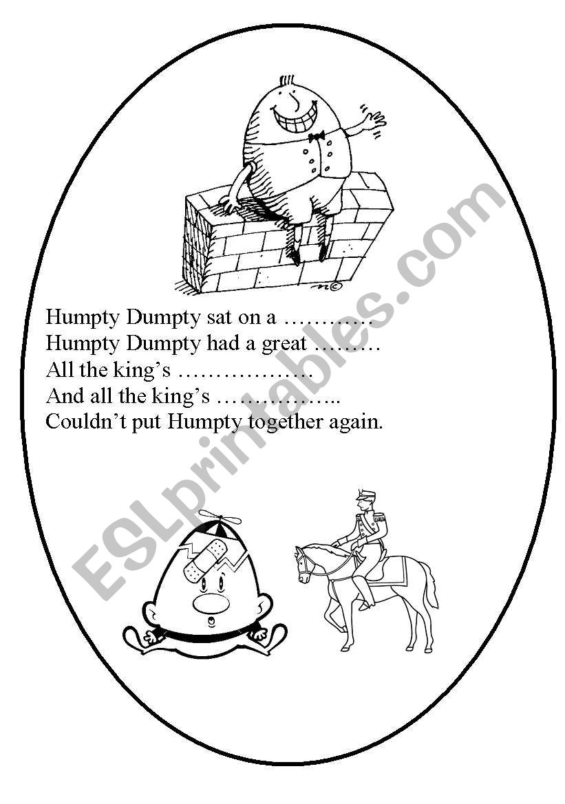 HUMPTY DUMPTY worksheet