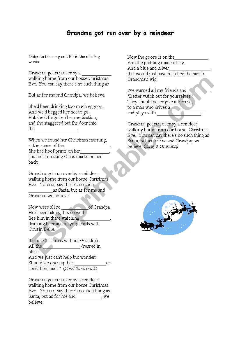 Gap Filling Exercise: Song 
