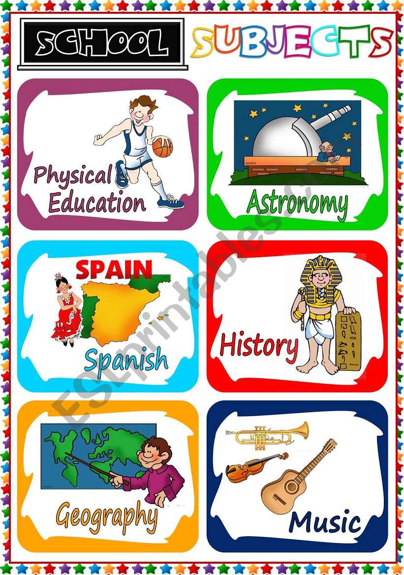 School Subjects - flashcards (2) 