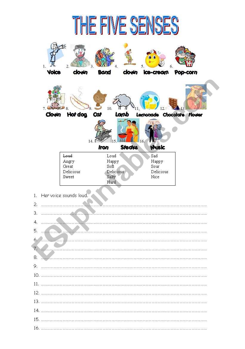 THE FIVE SENSES 2/2 worksheet