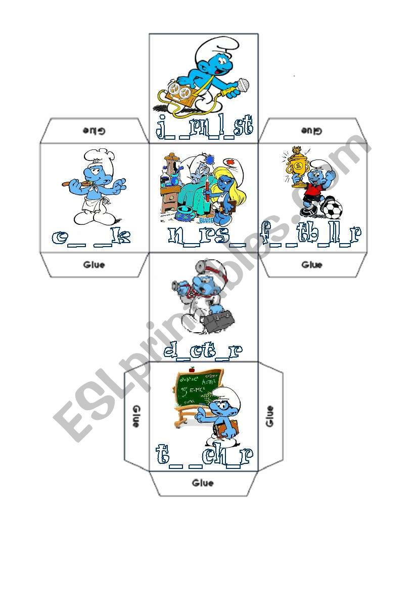 Two DICE and CRISS-CROSS BINGO with The SMURFS