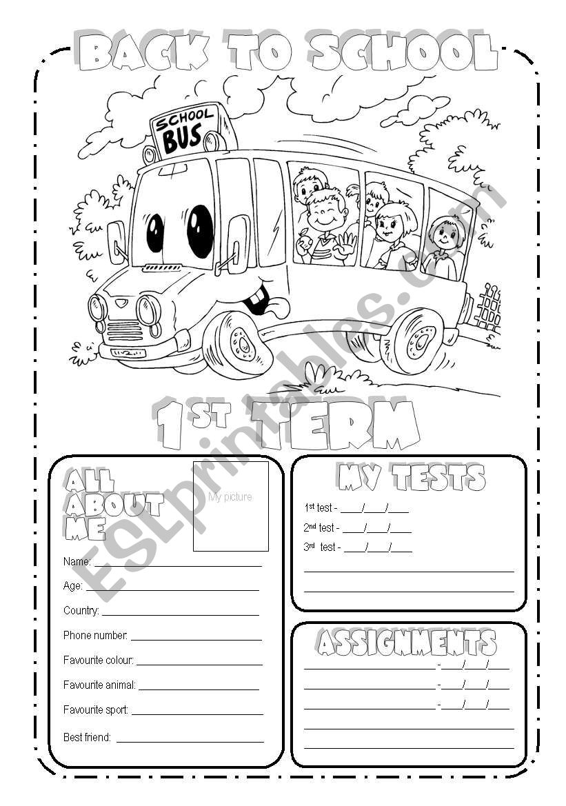 Back to school worksheet