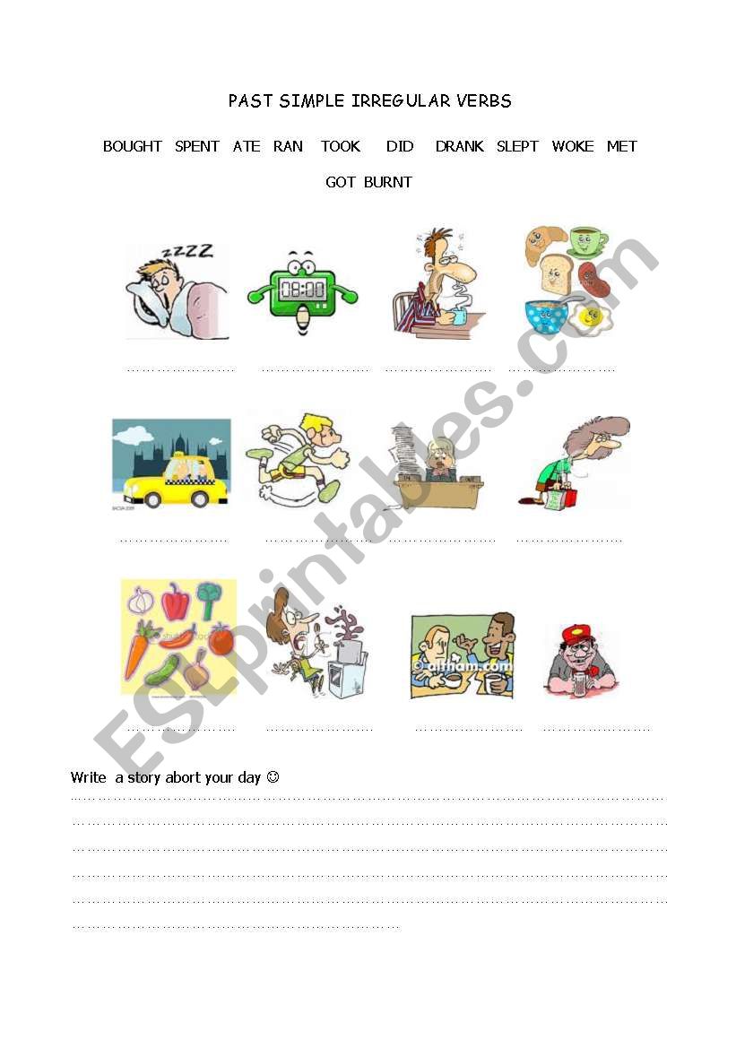 IRREGULAR VERBS MATCHING worksheet