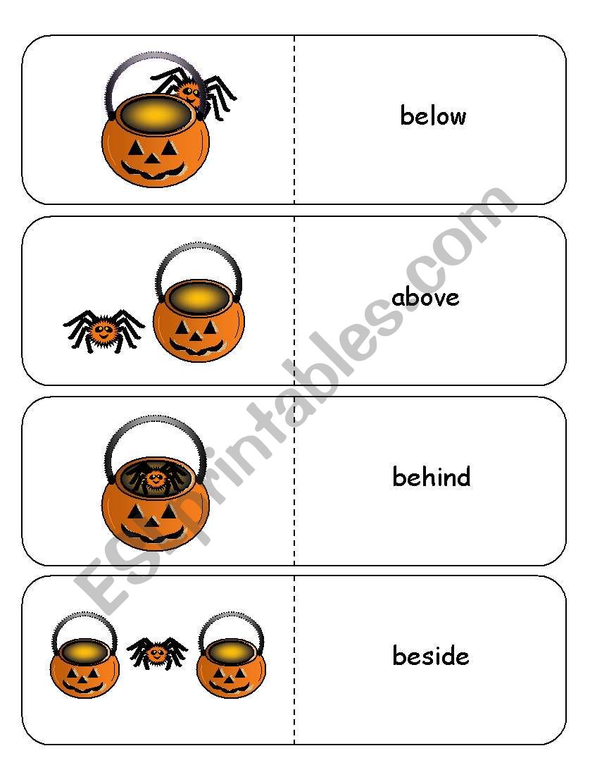 Where Is The Spider Halloween Preposition Dominoes And