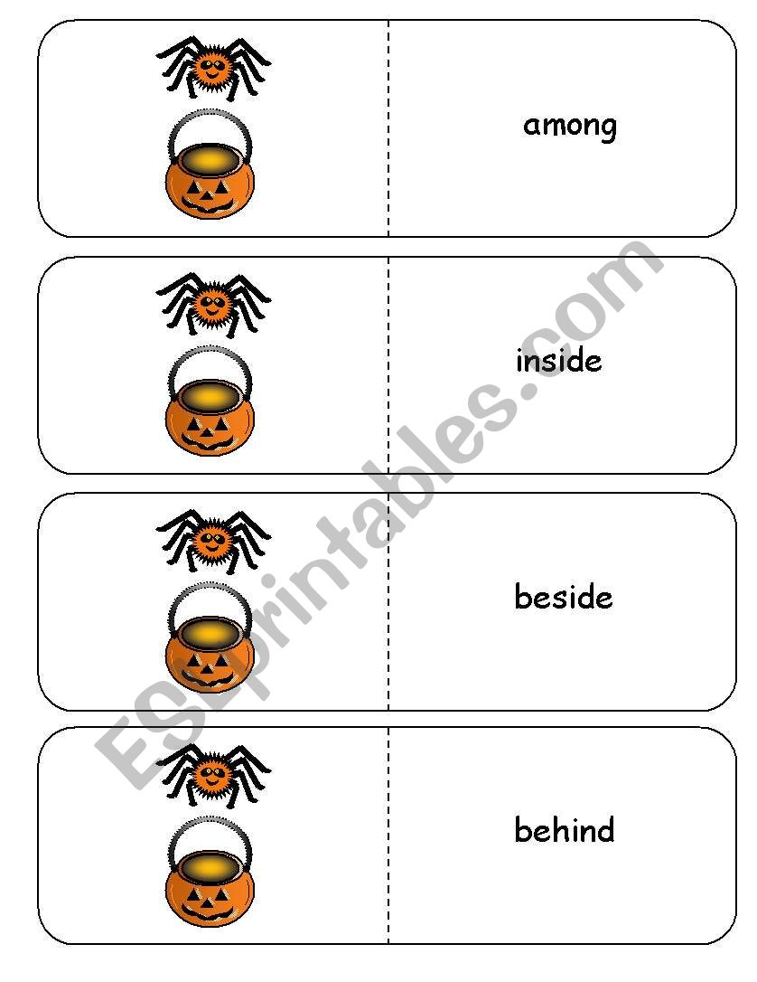 Where is the Spider Halloween Preposition Dominoes and Memory Cards Part 2 of 3