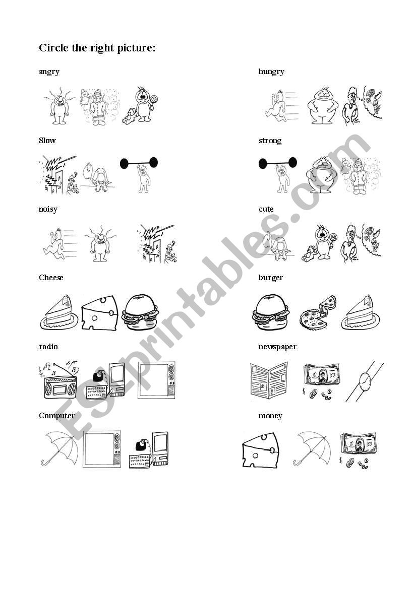 circle the right word worksheet