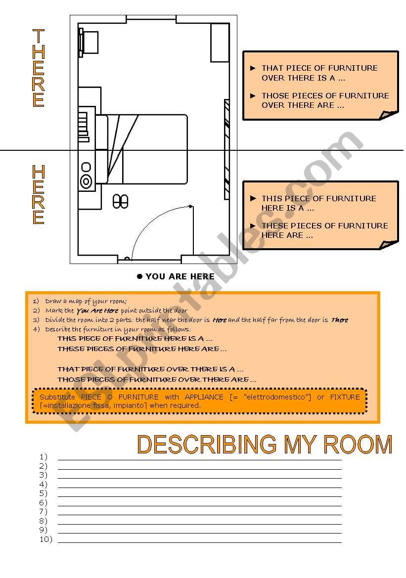 Describing My Room worksheet