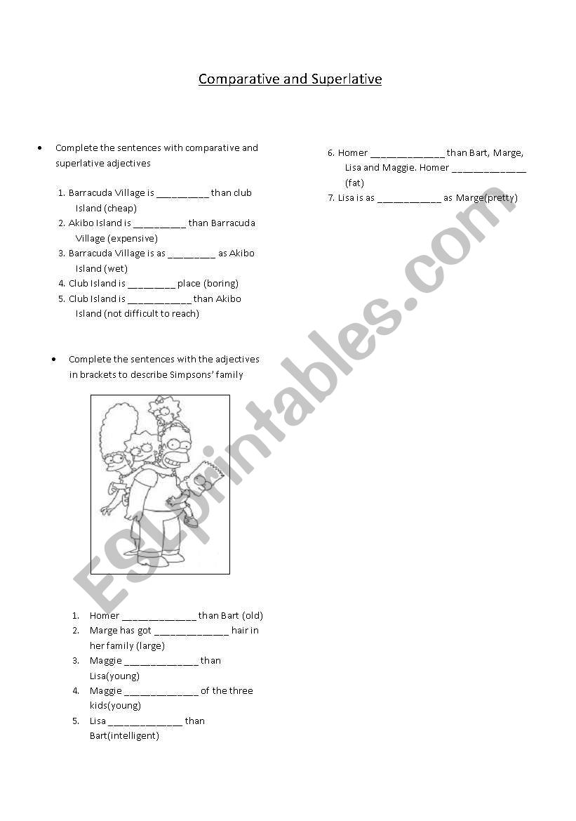 comparative worksheet