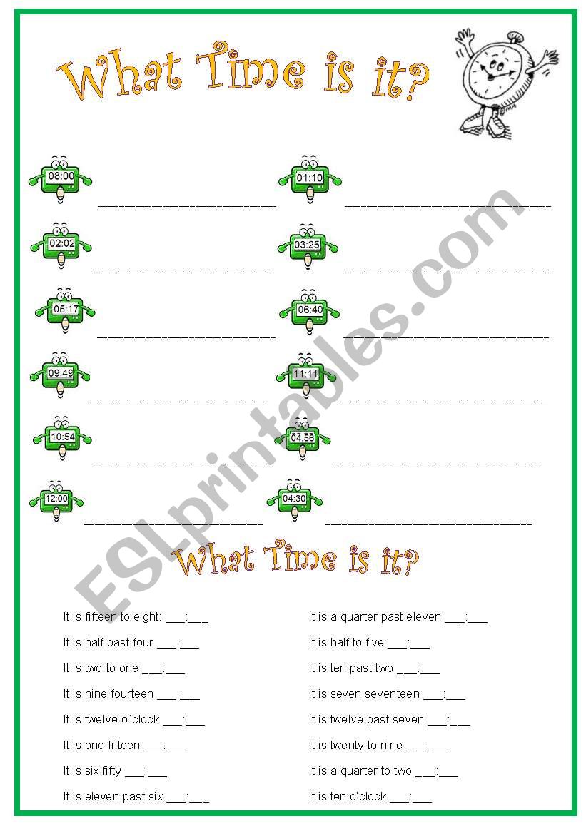 What time is it? worksheet