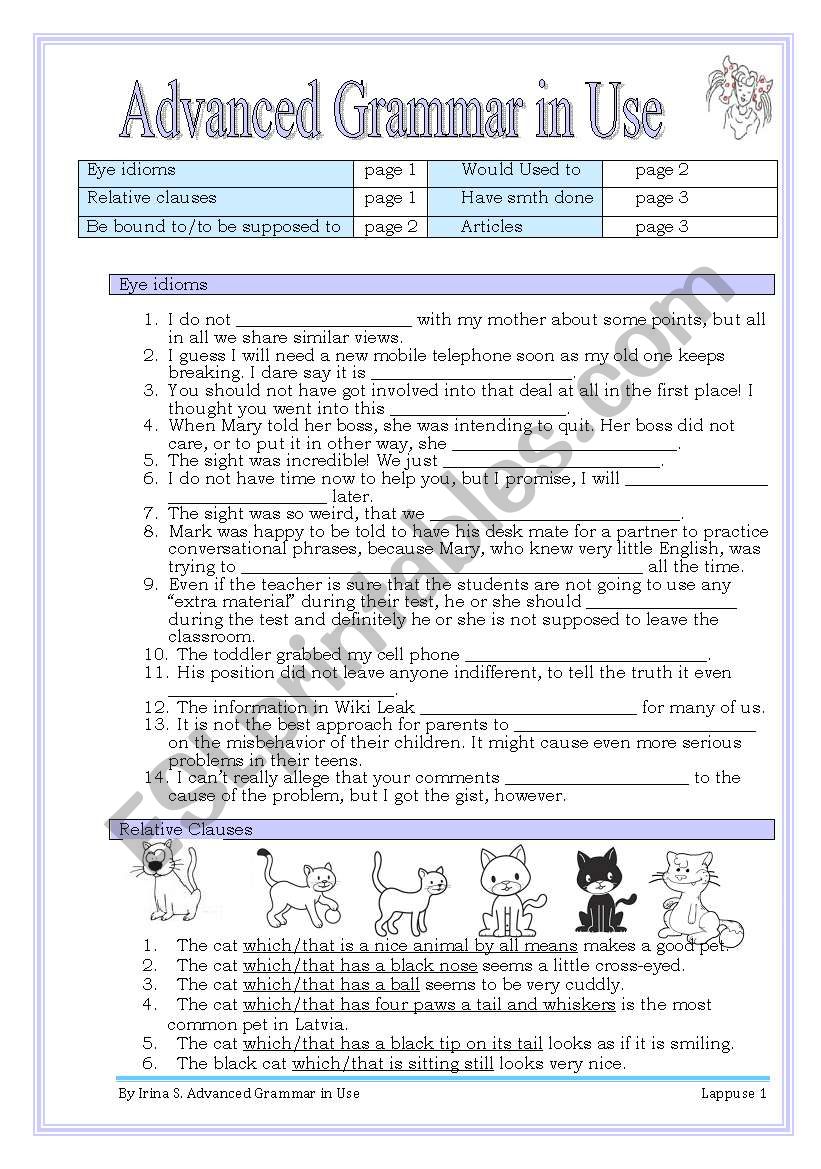 Advanced Grammar in use 3 pages/6 exercise