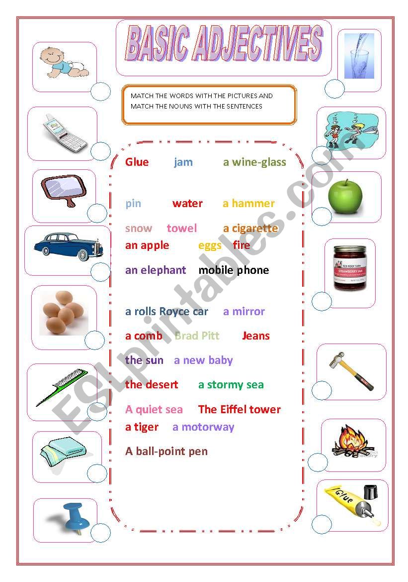 NOUNS and ADJECTIVES worksheet