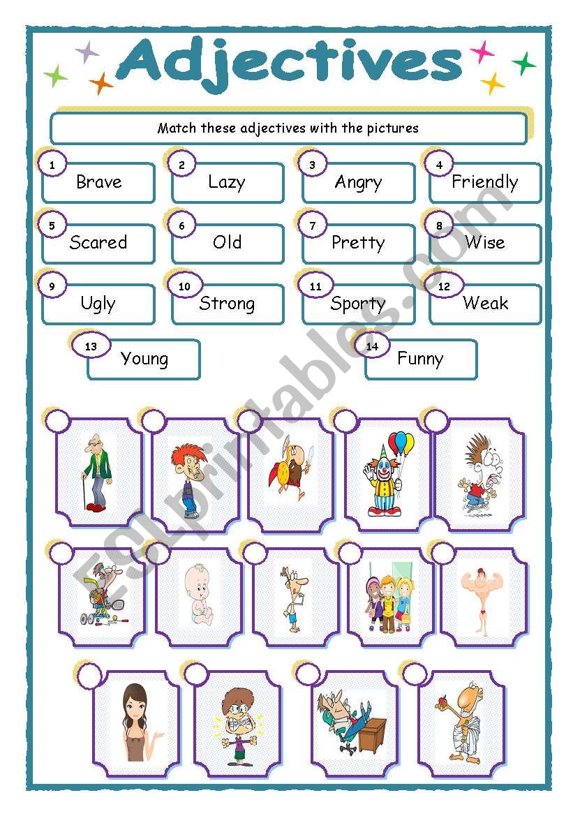 Adjectives worksheet