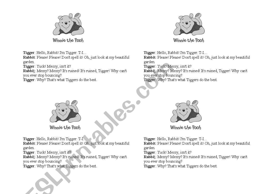 Winnie the Pooh dialogues worksheet