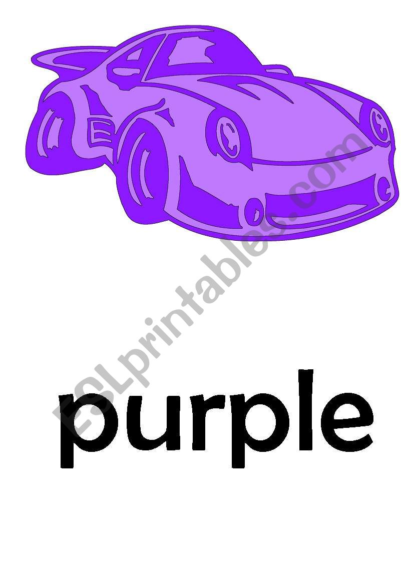 COLOURS and CARS flashcards Set 2/2