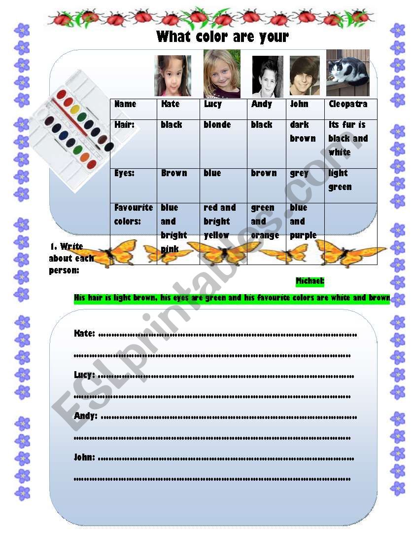 What color are your eyes? worksheet