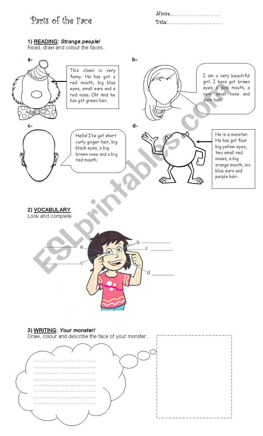 Parts of the face and 