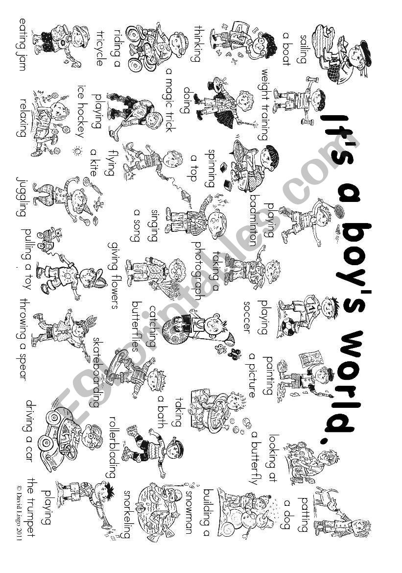 ItÂ´s a boys world: everyday actions of boys (2 posters)